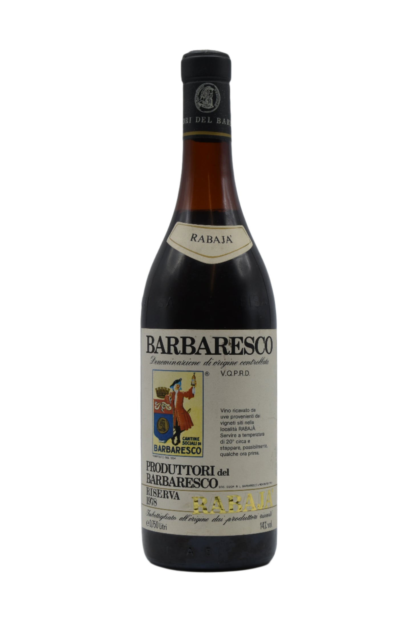 1978 Produttori del Barbaresco, Barbaresco Riserva Rabaja 750ml - Walker Wine Co.