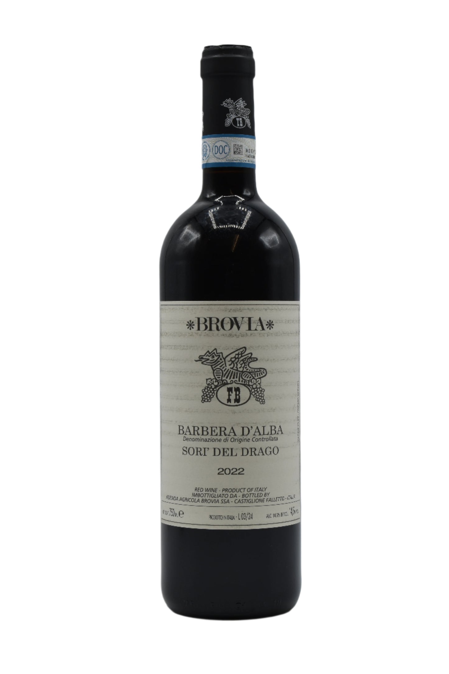 2022 Brovia, Barbera d'Alba "Sori del Drago" 750ml - Walker Wine Co.