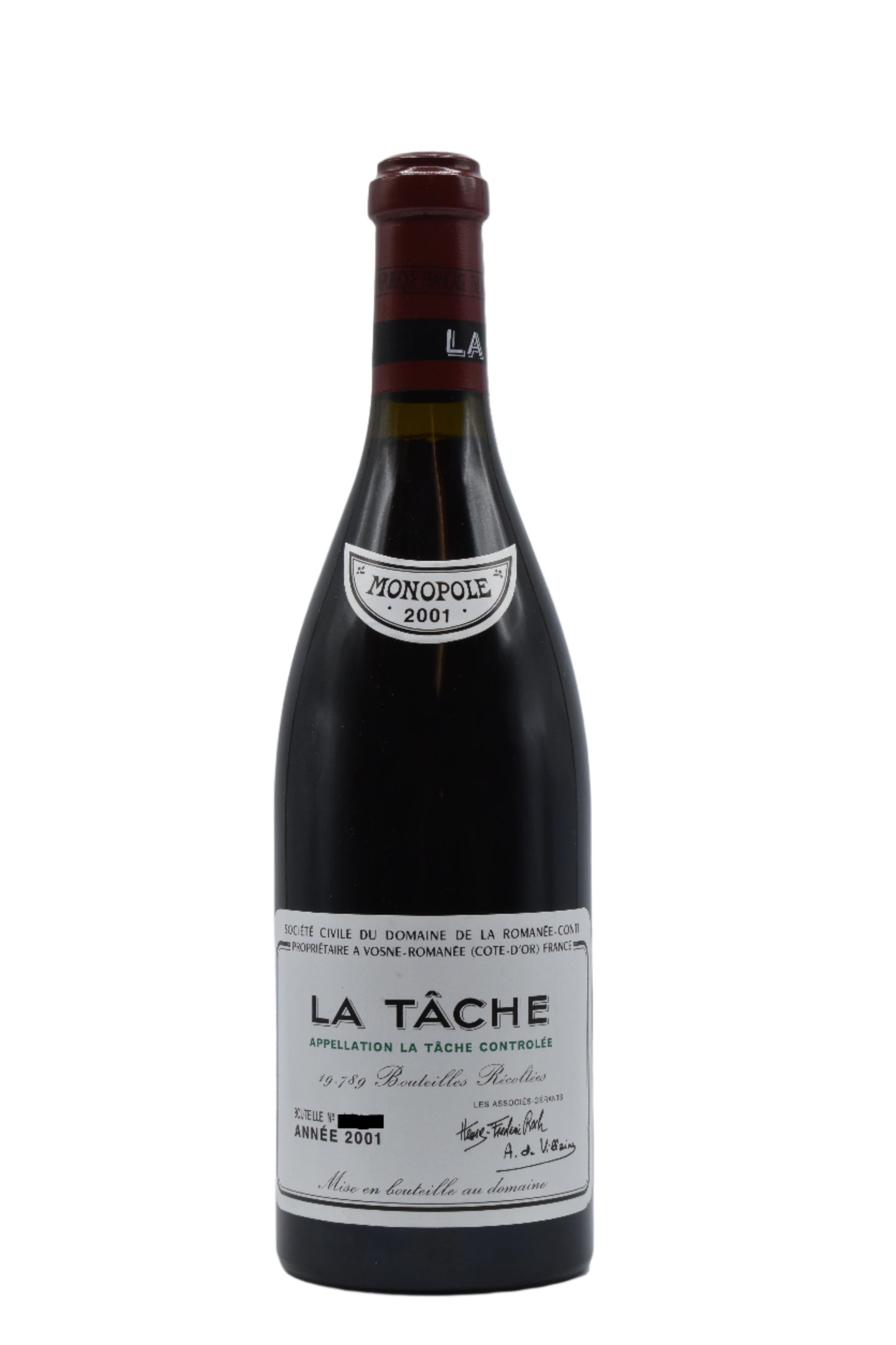 2001 Domaine de la Romanee-Conti, La Tache 750ml - Walker Wine Co.