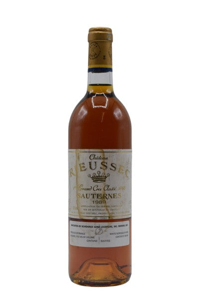 1989 Chateau Rieussec, Sauternes 750ml - Walker Wine Co.