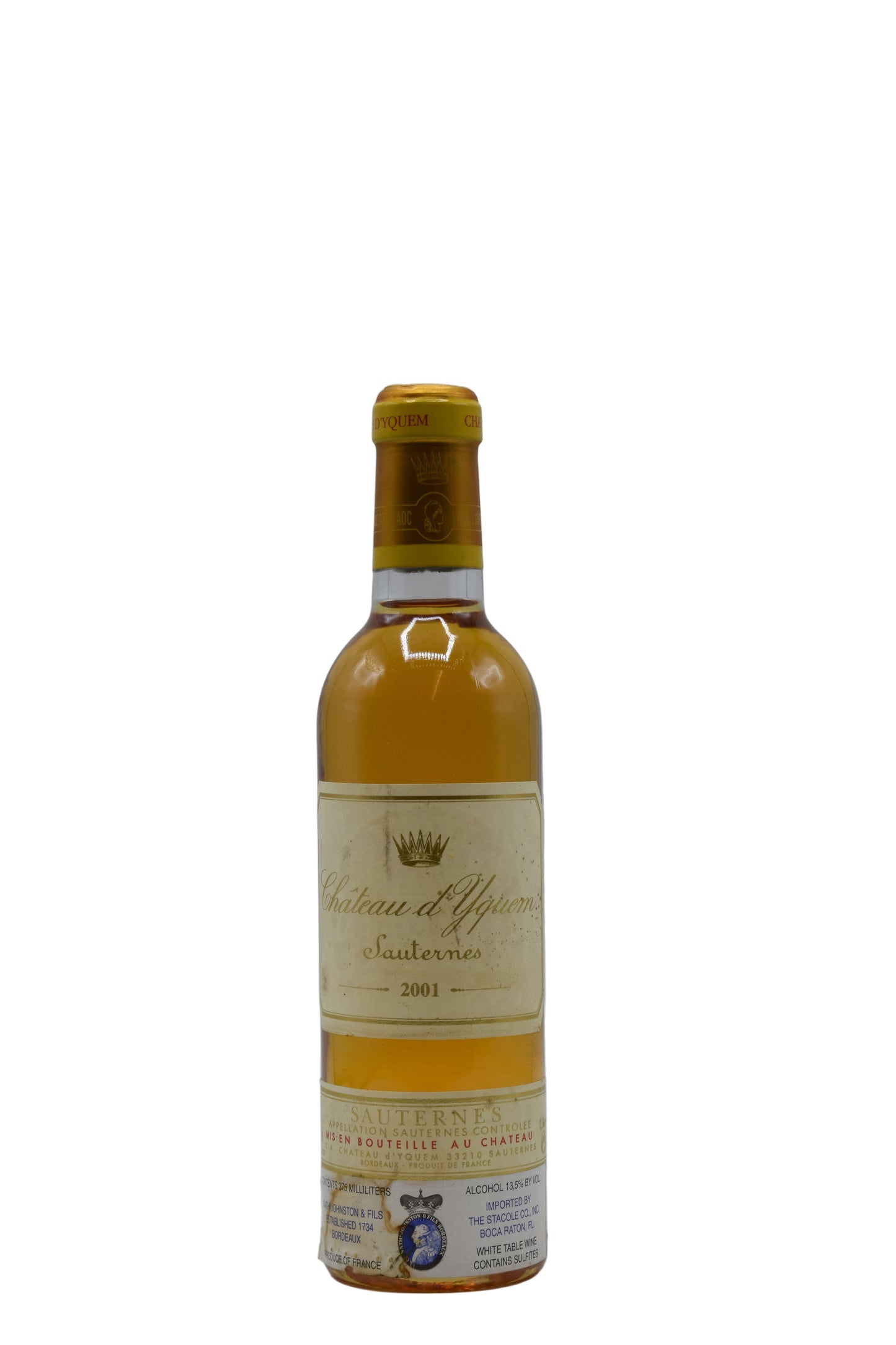 2001 Chateau d'Yquem, Sauternes 375ml - Walker Wine Co.