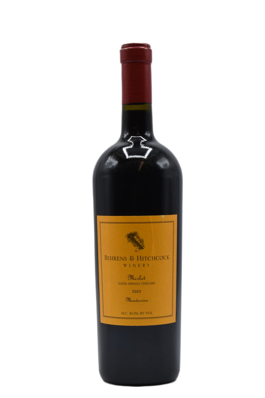 2002 Behrens & Hitchcock, Alder Springs Vineyard, Mendocino Merlot 750ml - Walker Wine Co.