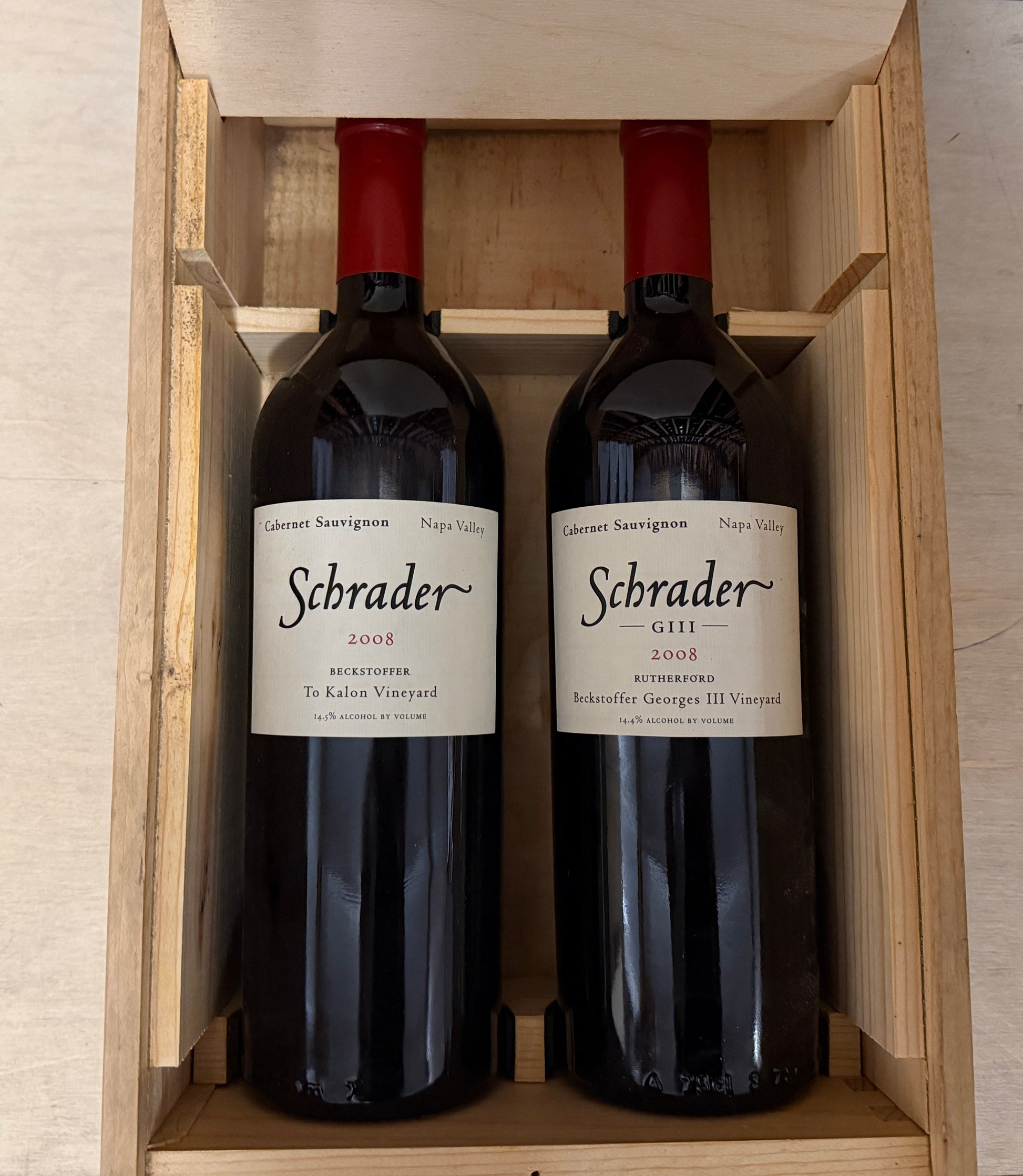 2008 Schrader Mixed 2PK owc (Beckstoffer To Kalon & Rutherford Beckstoffer GIII) - Walker Wine Co.