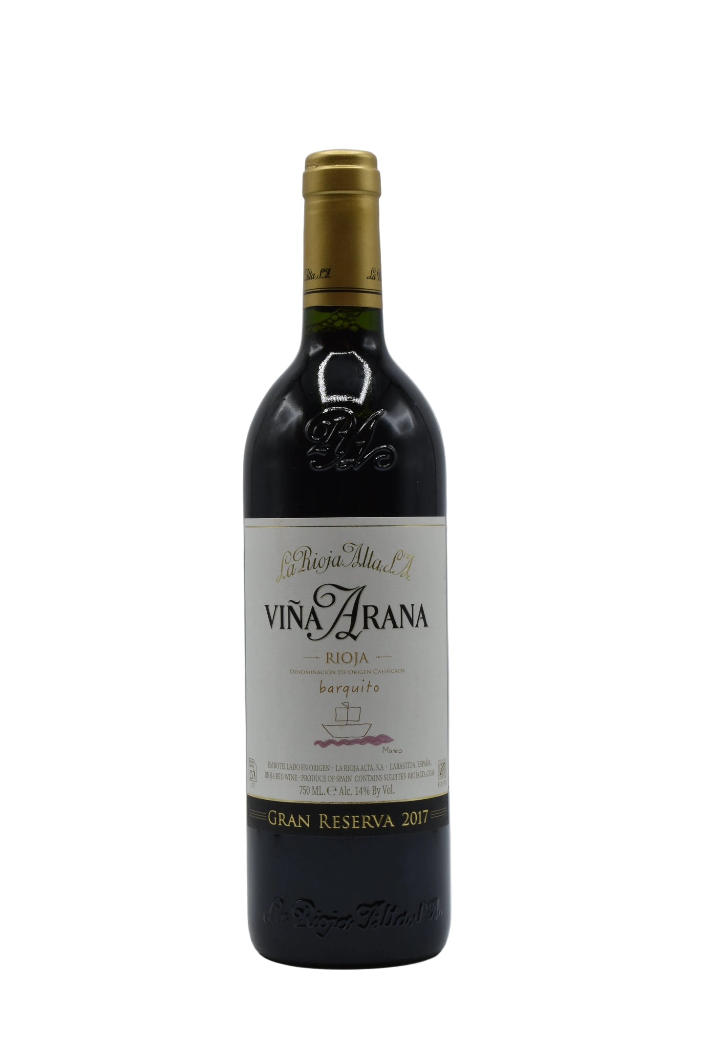 2017 La Rioja Alta, Barquito (Little Boat) Vina Arana, Grand Reserva 750ml - Walker Wine Co.