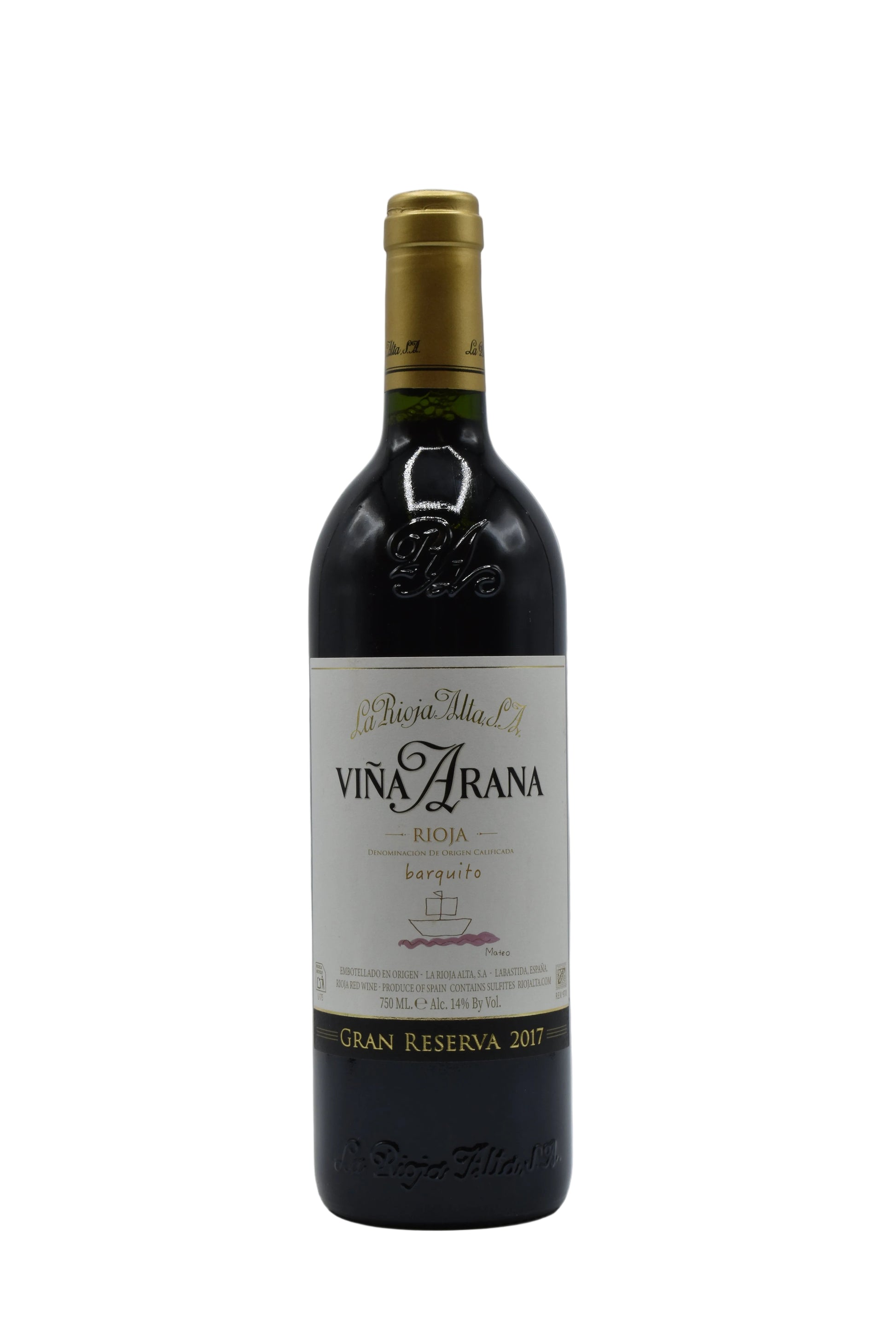 2017 La Rioja Alta, Barquito (Little Boat) Vina Arana, Grand Reserva 750ml - Walker Wine Co.