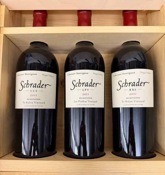 2011 Schrader Mixed 3-Pk owc (CCS Beckstoffer To Kalon Vineyard / LPV Beckstoffer Las Piedras Vineyard / RBS Beckstoffer To Kalon Vineyard) - Walker Wine Co.