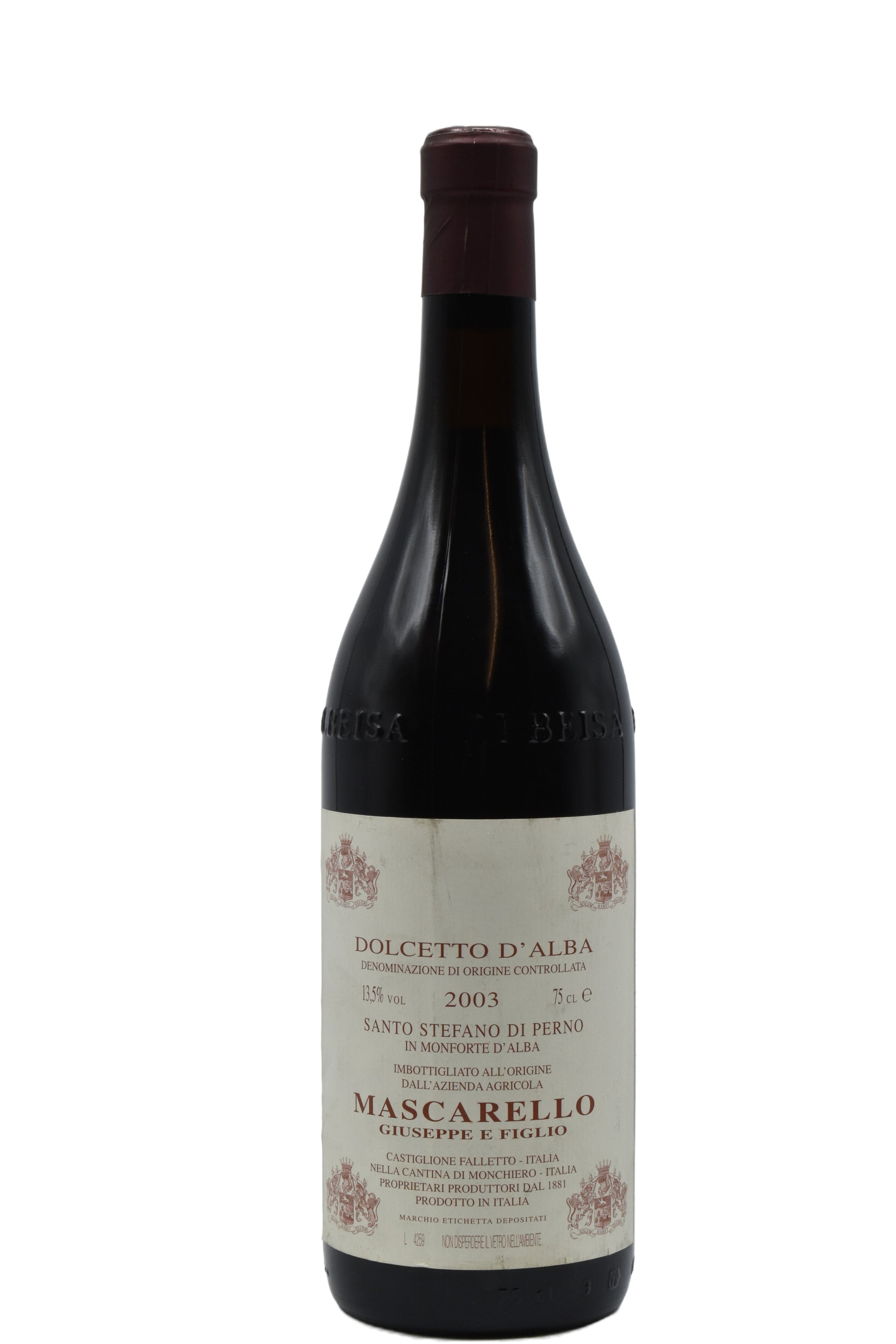 2003 Mascarello (Giuseppe), Dolcetto d'Alba, Santo Stefano di Perno 750ml - Walker Wine Co.