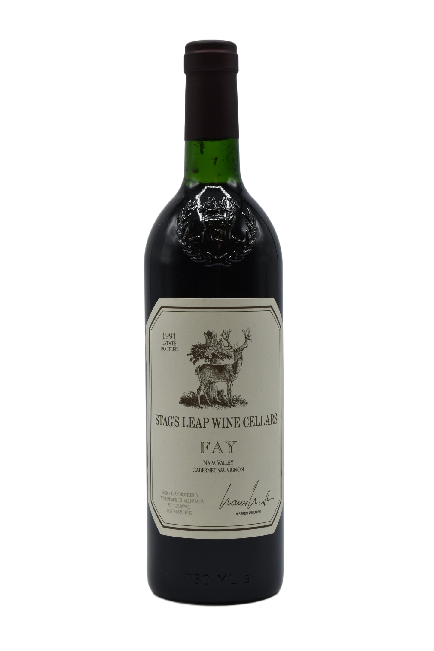 1991 Stag's Leap Wine Cellars, Fay Vineyard Cabernet Sauvignon (Ex-Cellars) 750ml - Walker Wine Co.