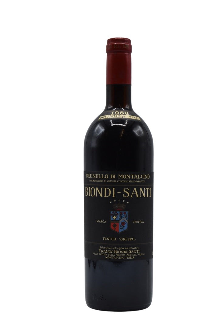1986 Biondi Santi, Brunello di Montalcino  Tenuta "Greppo" 750ml - Walker Wine Co.